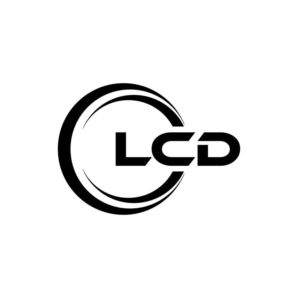 lcd brief logo ontwerp in illustratie. vector logo, schoonschrift ontwerpen voor logo, poster, uitnodiging, enz.