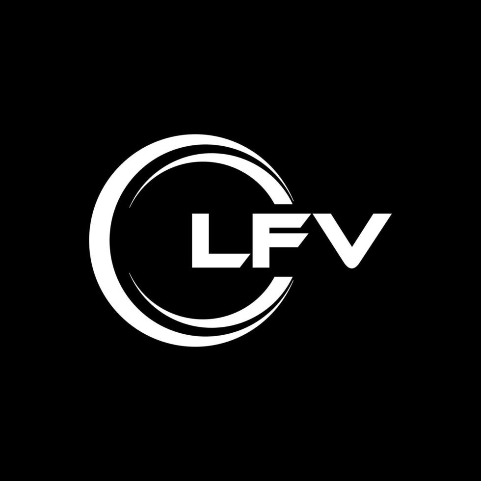 lfv brief logo ontwerp in illustratie. vector logo, schoonschrift ontwerpen voor logo, poster, uitnodiging, enz.