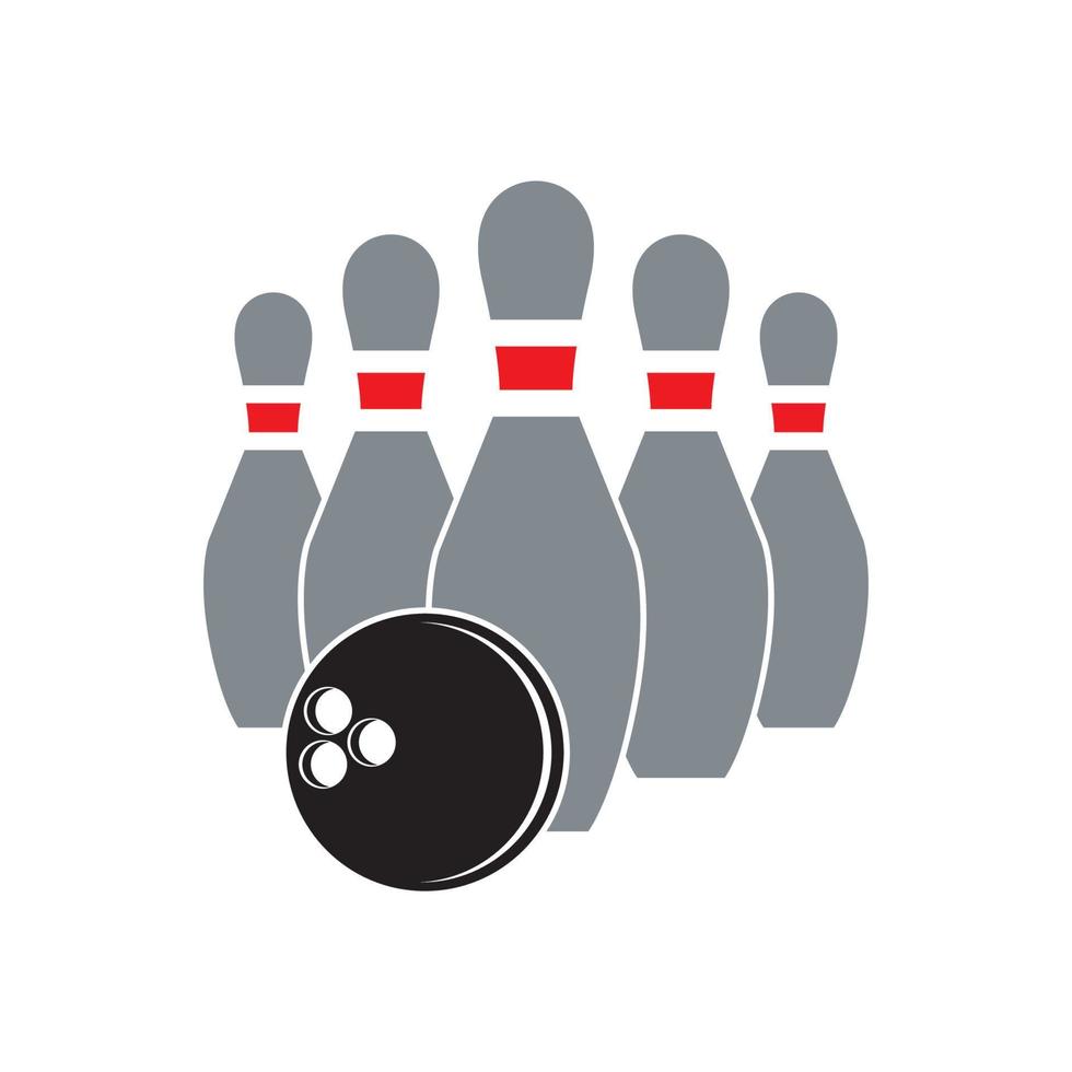 bowling icoon embleem, illustratie sjabloon ontwerp vector