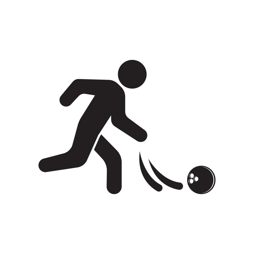 bowling icoon embleem, illustratie sjabloon ontwerp vector