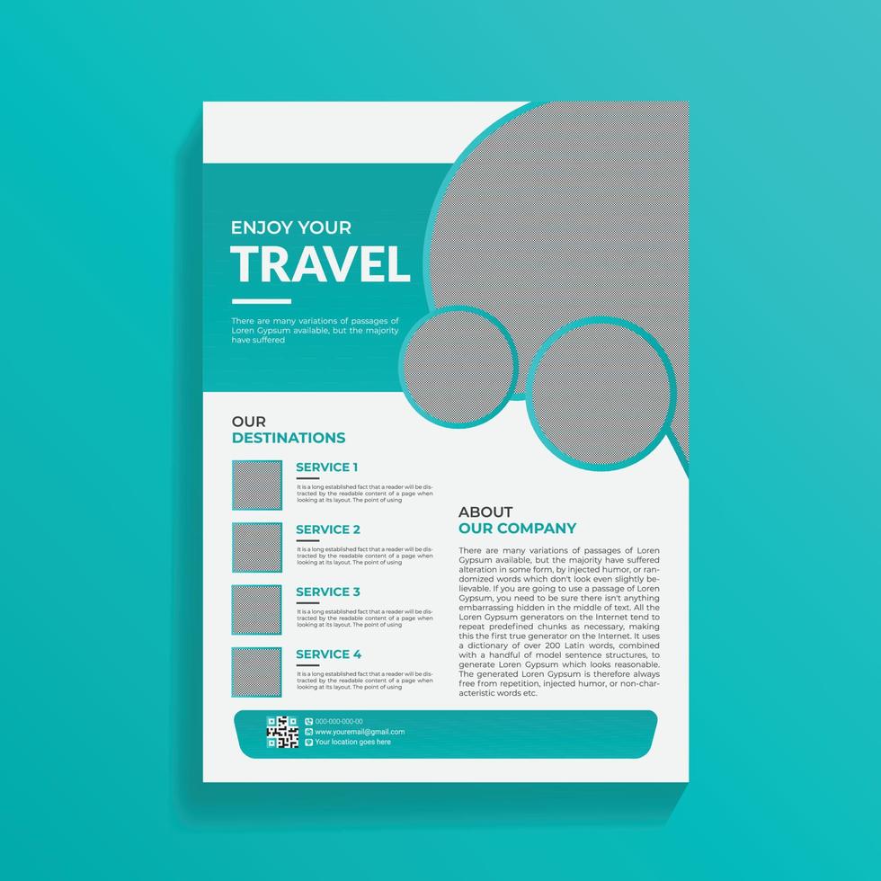 creatief en modern reizen onderhoud promotionele folder ontwerp sjabloon vector