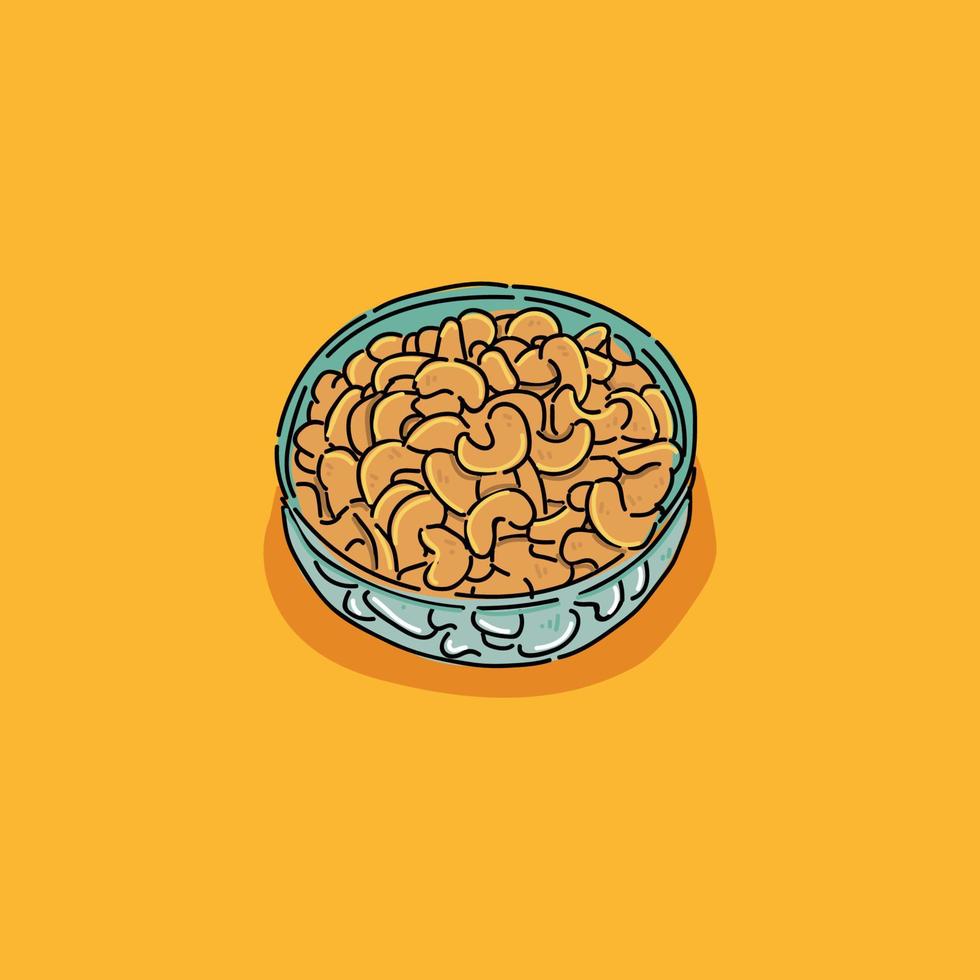 gebakken mete pinda of gebakken mede pinda is een tussendoortje Ramadan en eid fitr voedsel illustratie vector ontwerp