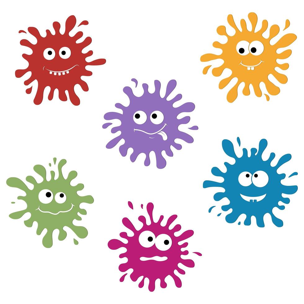 kleurrijke blob set met verschillende emoties, kleur vectorillustratie vector