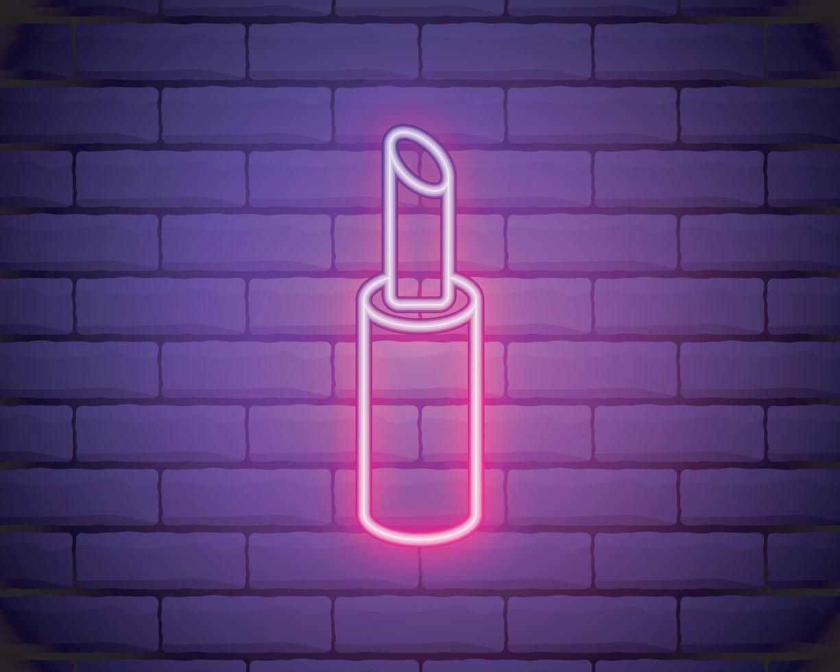 lippenstift lijn neon pictogram vector