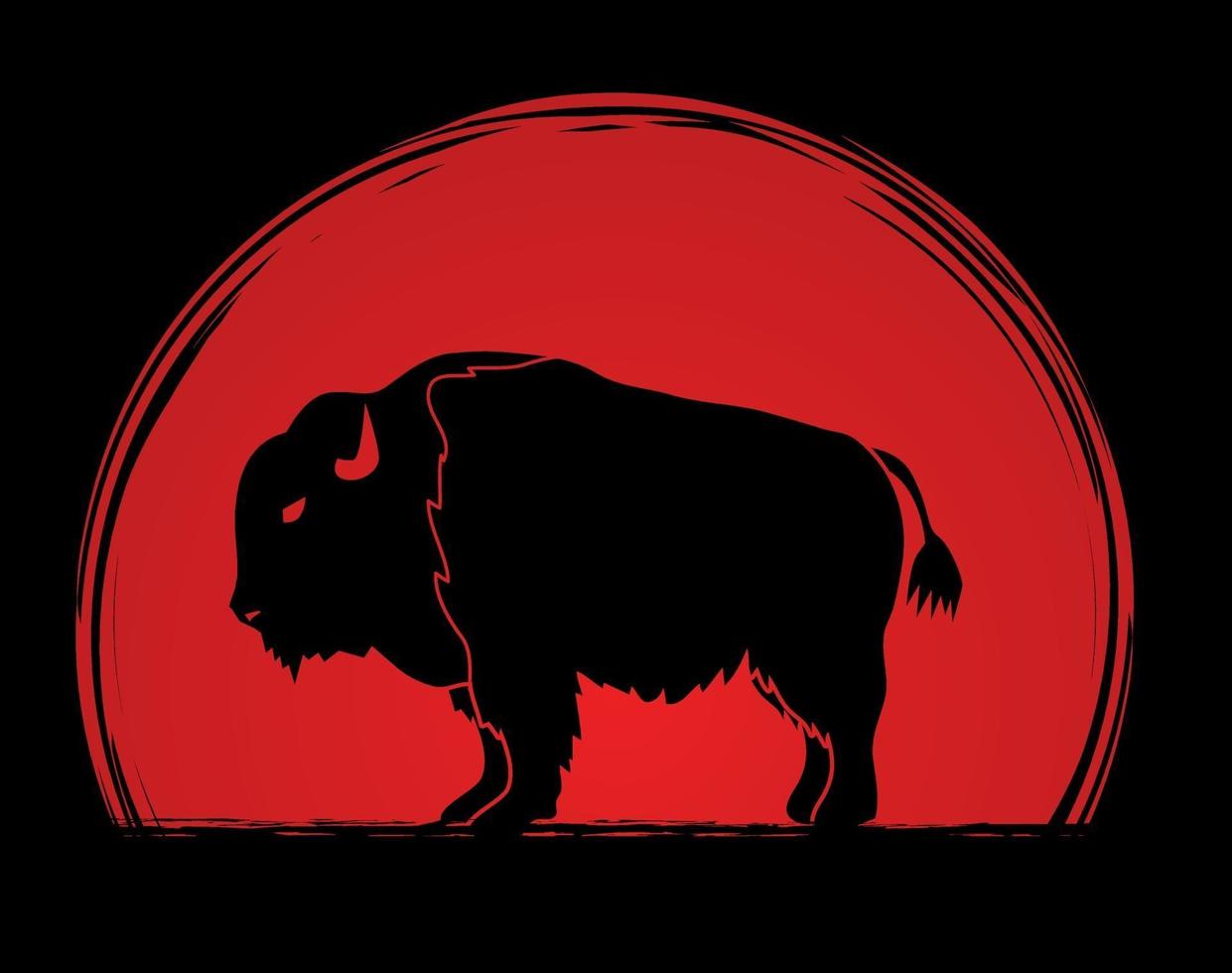 bizon grote buffels silhouet vector