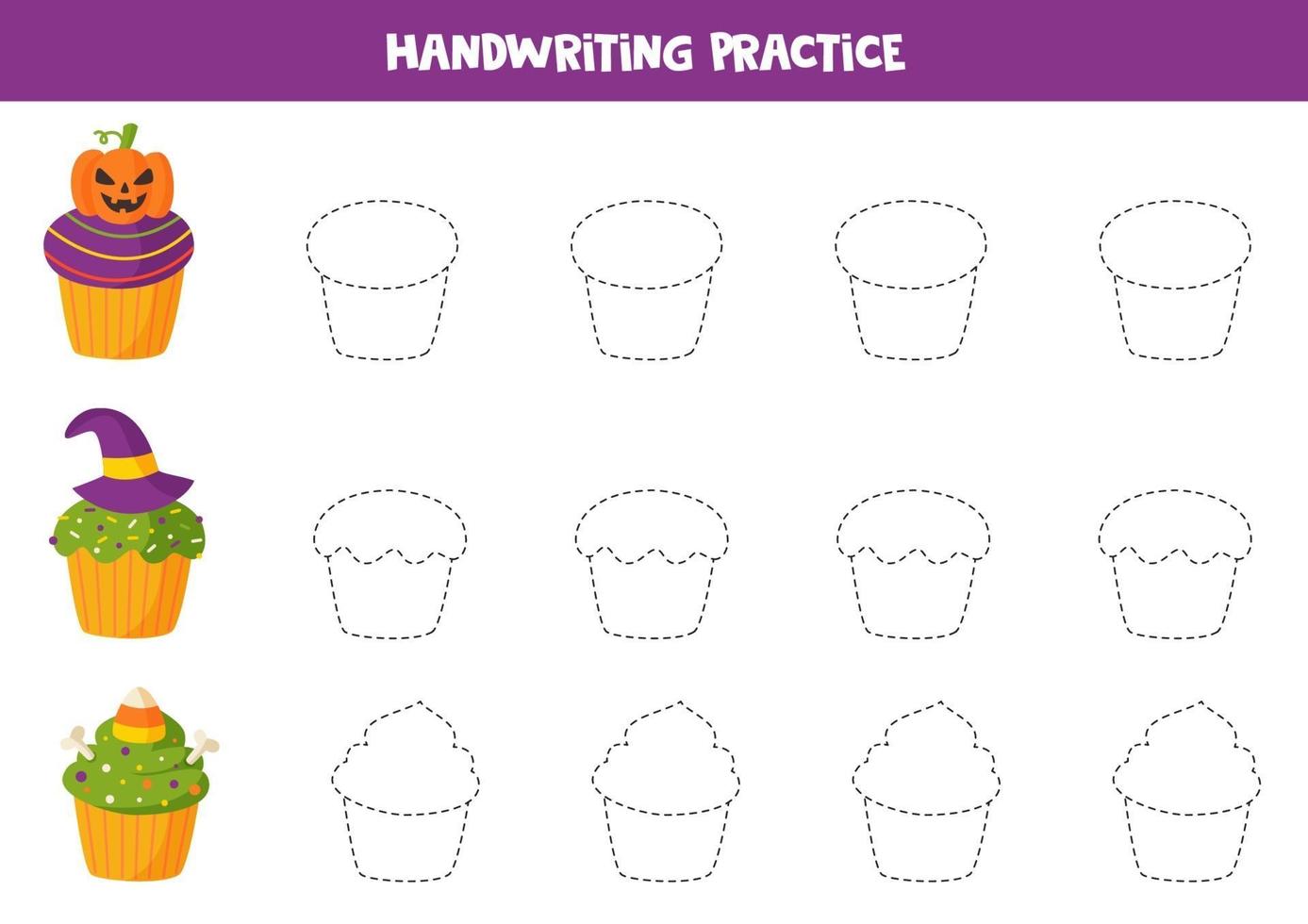 Statistisch Vervreemding Bergbeklimmer het traceren van contouren van schattige halloween cupcakes. spel voor  kinderen 2248856 Vectorkunst bij Vecteezy