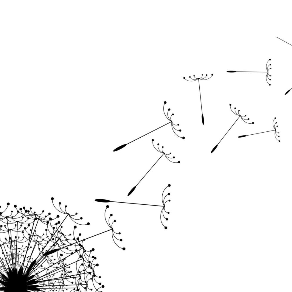 zwart silhouet van bloemen vector