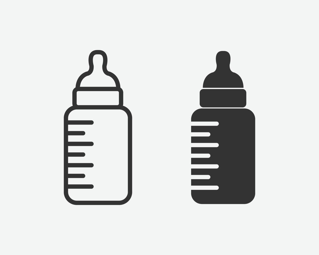 babyfles vectorillustratie. melkfles pictogram overzicht stijl ontwerp. vector