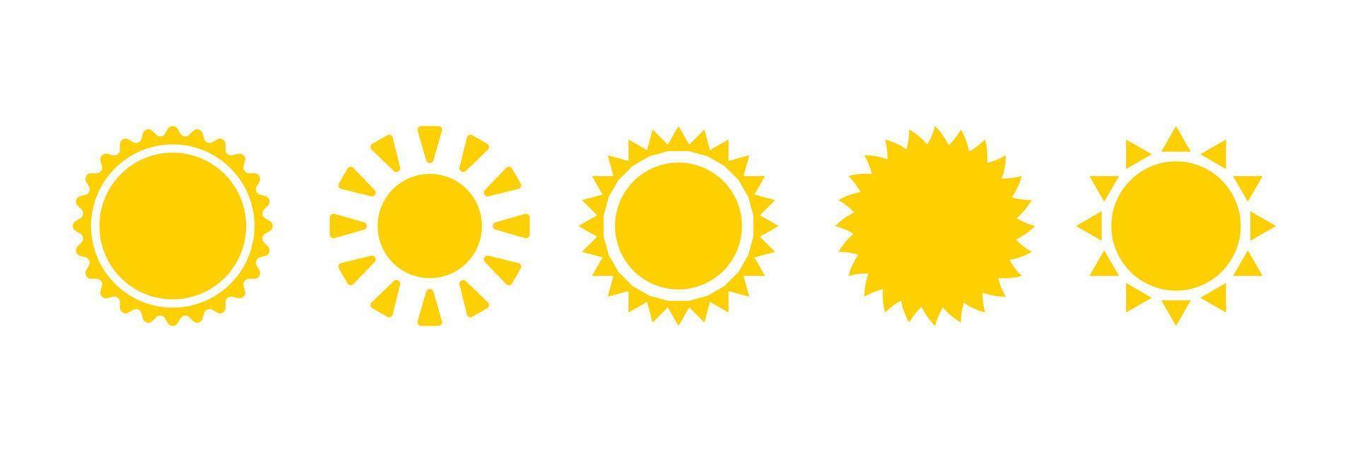 zomer zon icoon. heet geel zon symbolen ontwerp. zon teken elementen vector illustratie