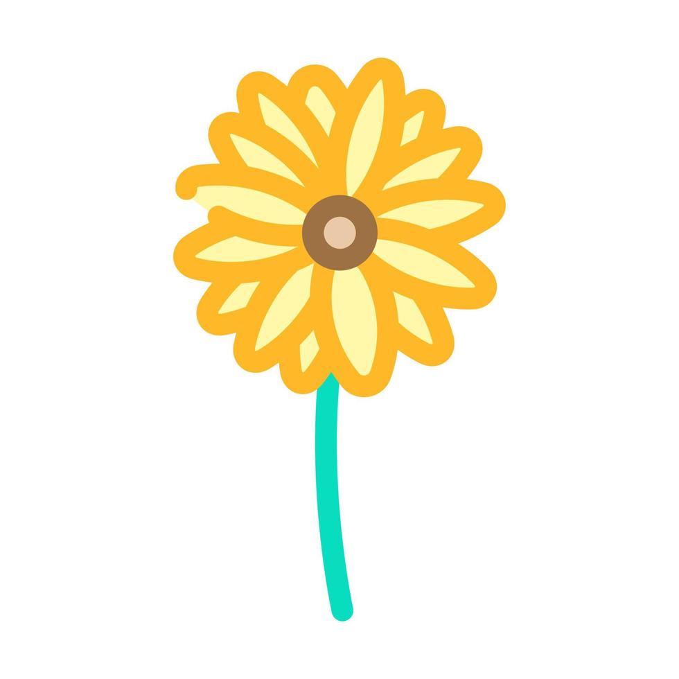 zwart ogen Susan bloem voorjaar kleur icoon vector illustratie