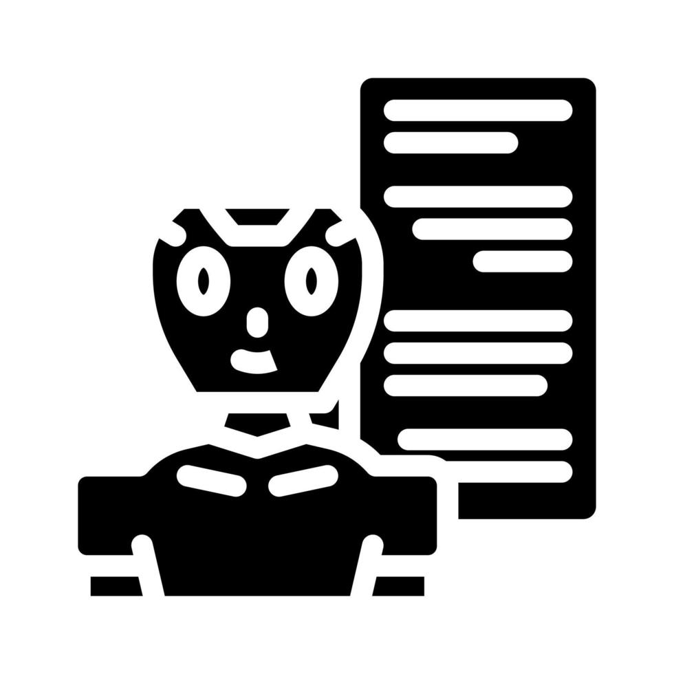 praten babbelen bot glyph icoon vector illustratie