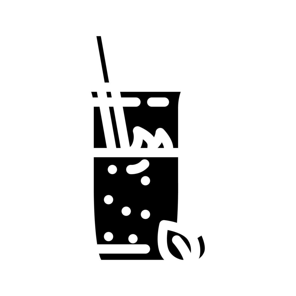 munt smoothie drinken glyph icoon vector illustratie