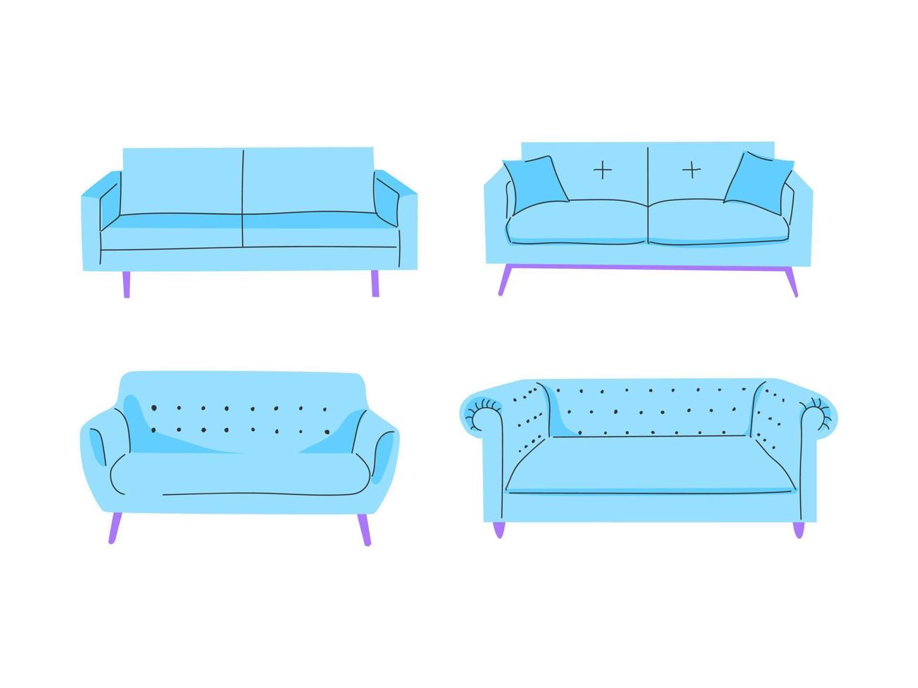 vector illustratie van een reeks van stoelen met een minimalistisch ontwerp