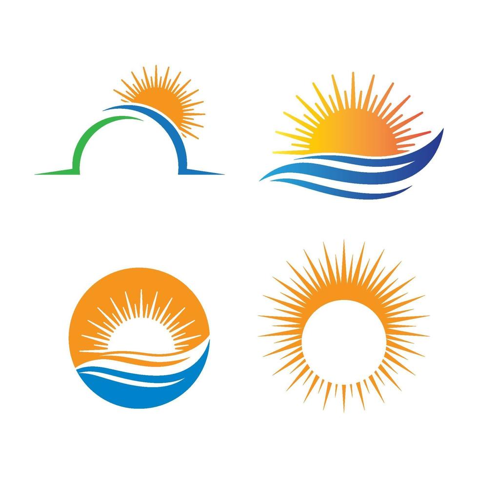 sunset beach logo afbeeldingen vector