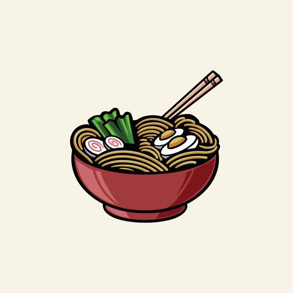 ramen voedsel vector