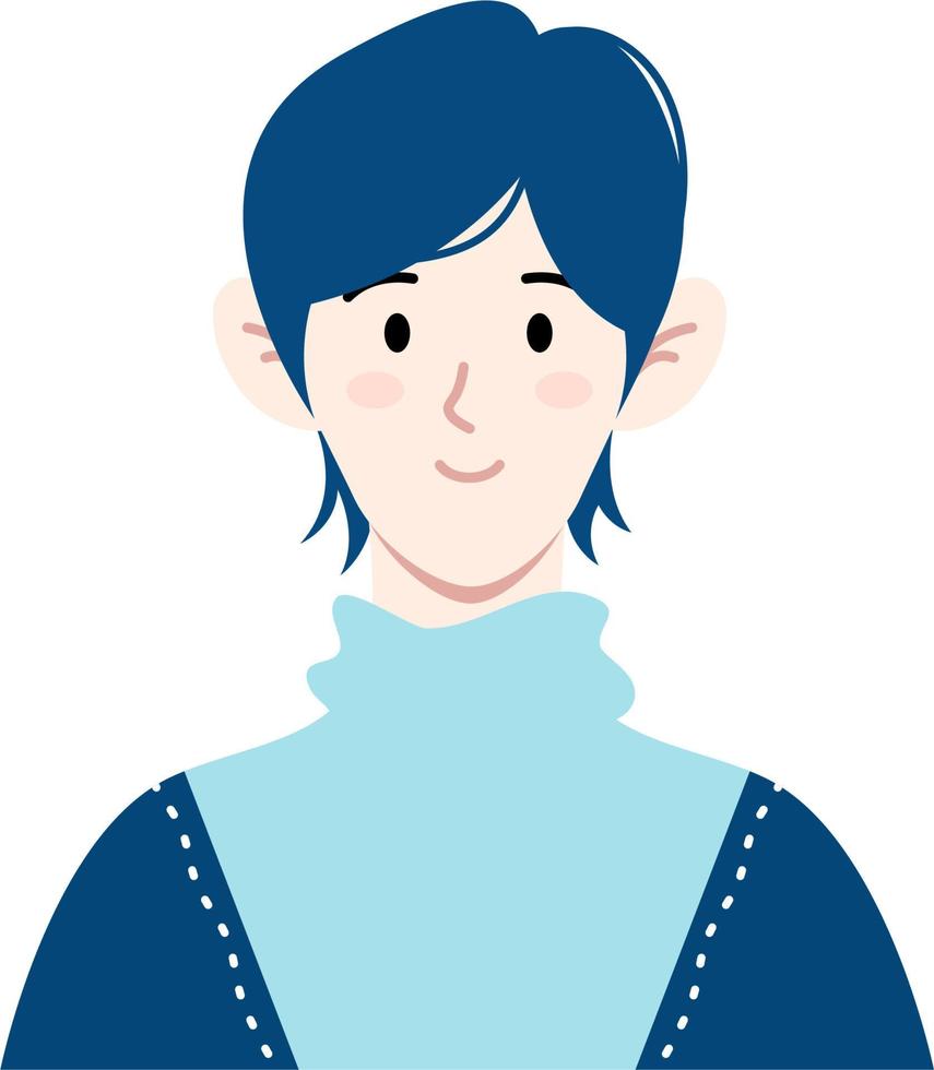 gemakkelijk Mens vlak ontwerp avatar vector