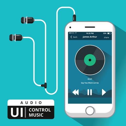 audio muziek controle ui vector