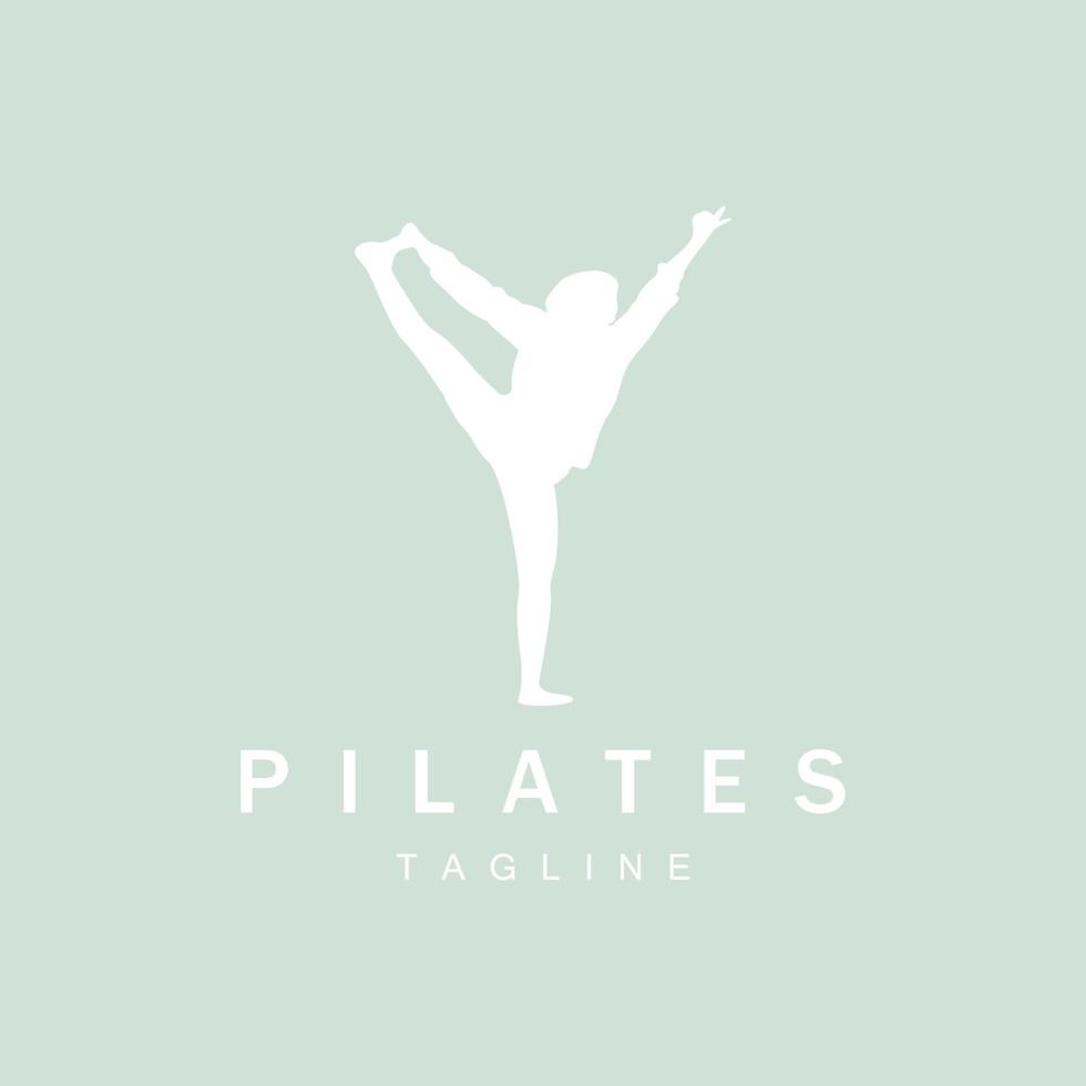 pilates zittend pose logo pictogram symbool een kalmerende yoga-oefening die het hele lichaam beweegt vector