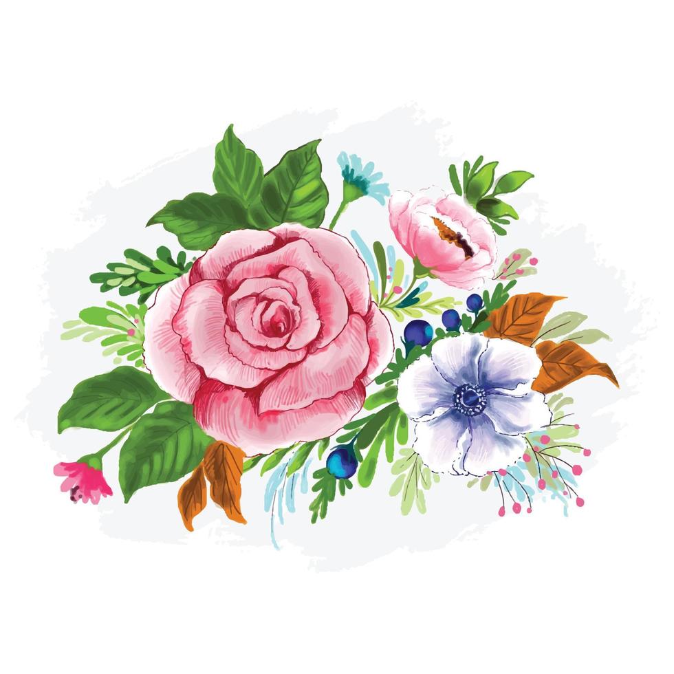 mooi bruiloft bundel bloemen kaart achtergrond vector