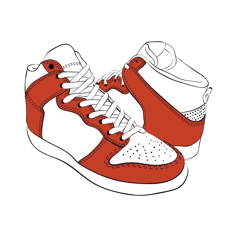 vector illustratie van een paar- van sportschoenen. mode schoenen