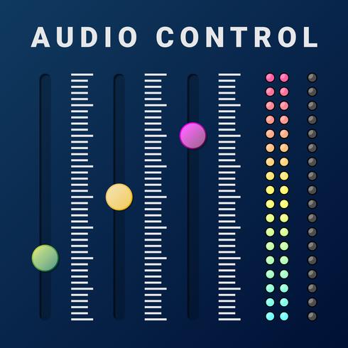 UI Analoog volume Equalizer Level Mixer knopelement vector