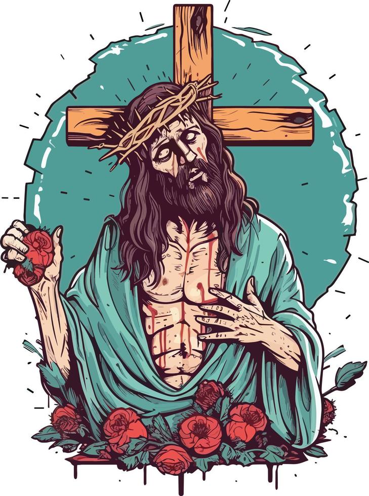 Jezus Christus mooi zo vrijdag ontwerp vector illustratie