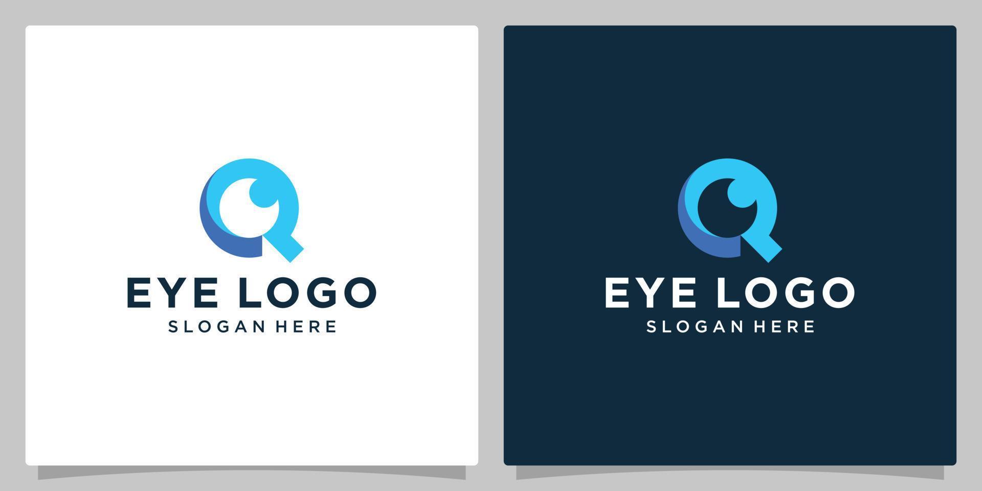 oog logo met eerste brief q. oog zorg logo vector icoon ontwerp illustratie. premie vector