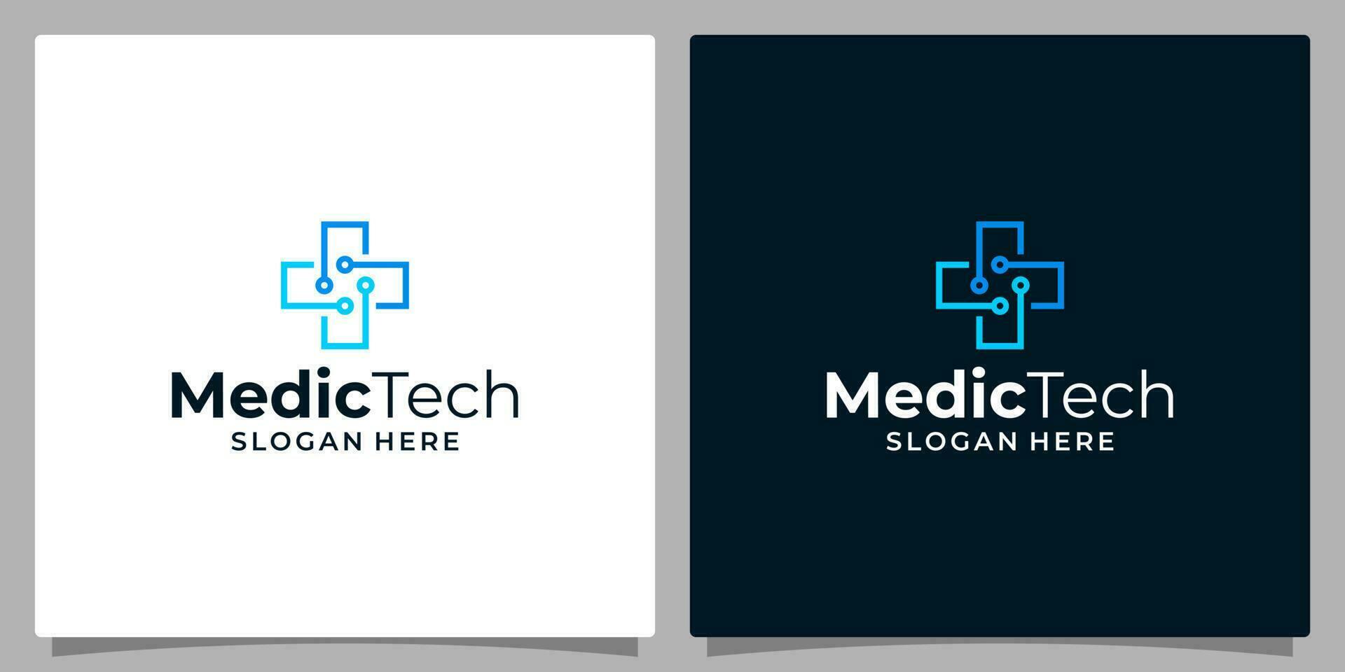 medisch tech logo ontwerp sjabloon element, digitaal gezondheidszorg logo ontwerpen vector