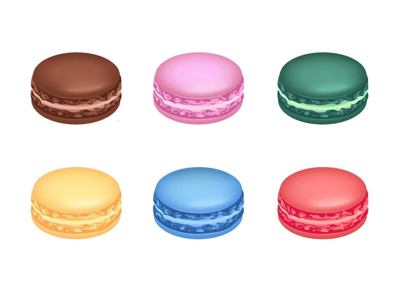 macarons van verschillende kleuren vector