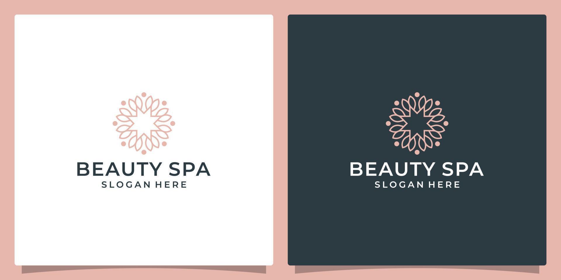 elegant bloem logo ontwerp abstract. kan worden gebruikt voor schoonheid salons, decoraties, boetieks, kuuroorden, yoga, kunstmatig en huid zorg producten. premie vector