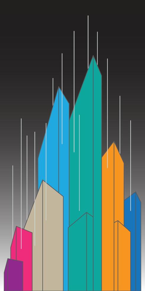 stadsgezicht, gebouw perspectief, modern gebouw in de stad horizon, stad silhouet, stad wolkenkrabbers, bedrijf centrum vector