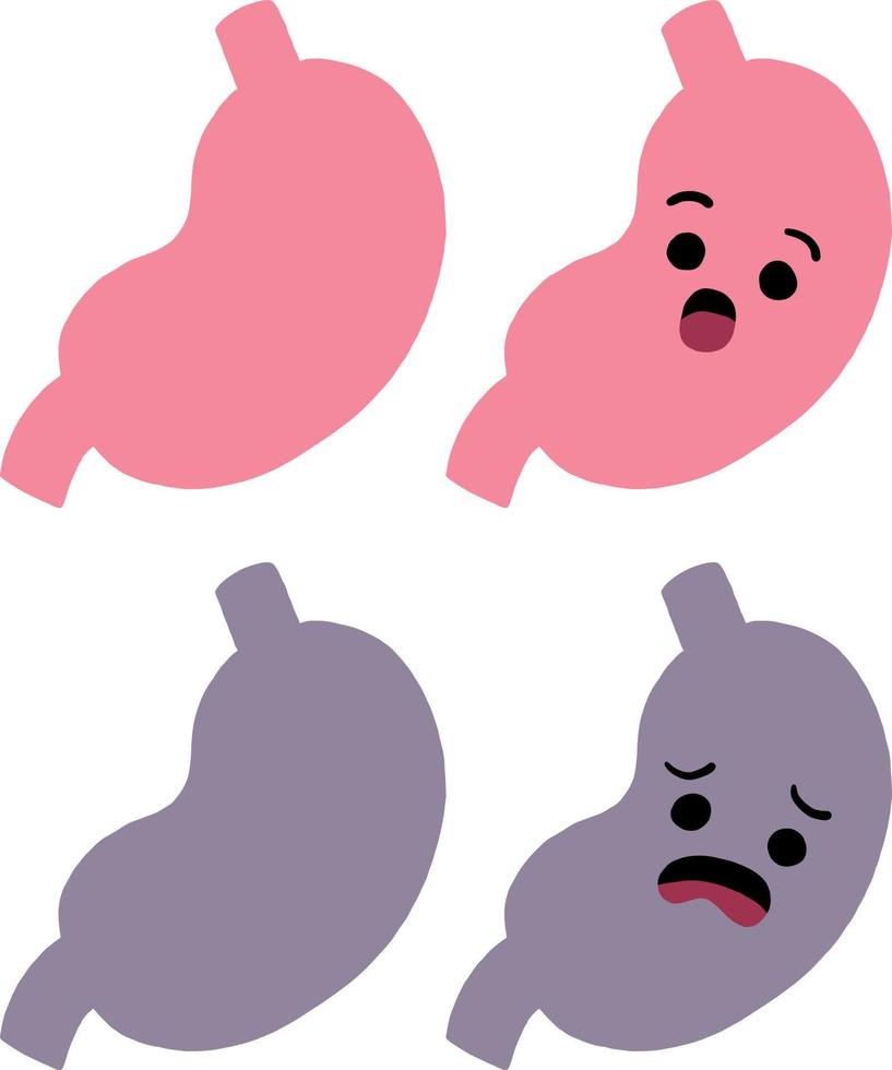 schattig menselijk orgaan maag medisch anatomie tekenfilm karakter vector