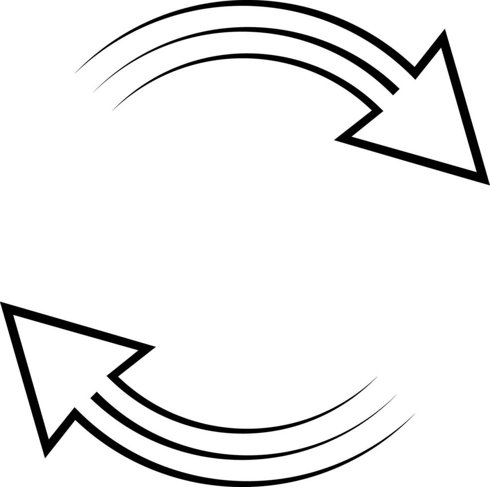 valuta uitwisseling icoon met de klok mee omwenteling circulaire pijlen omwenteling bijwerken circulatie vector