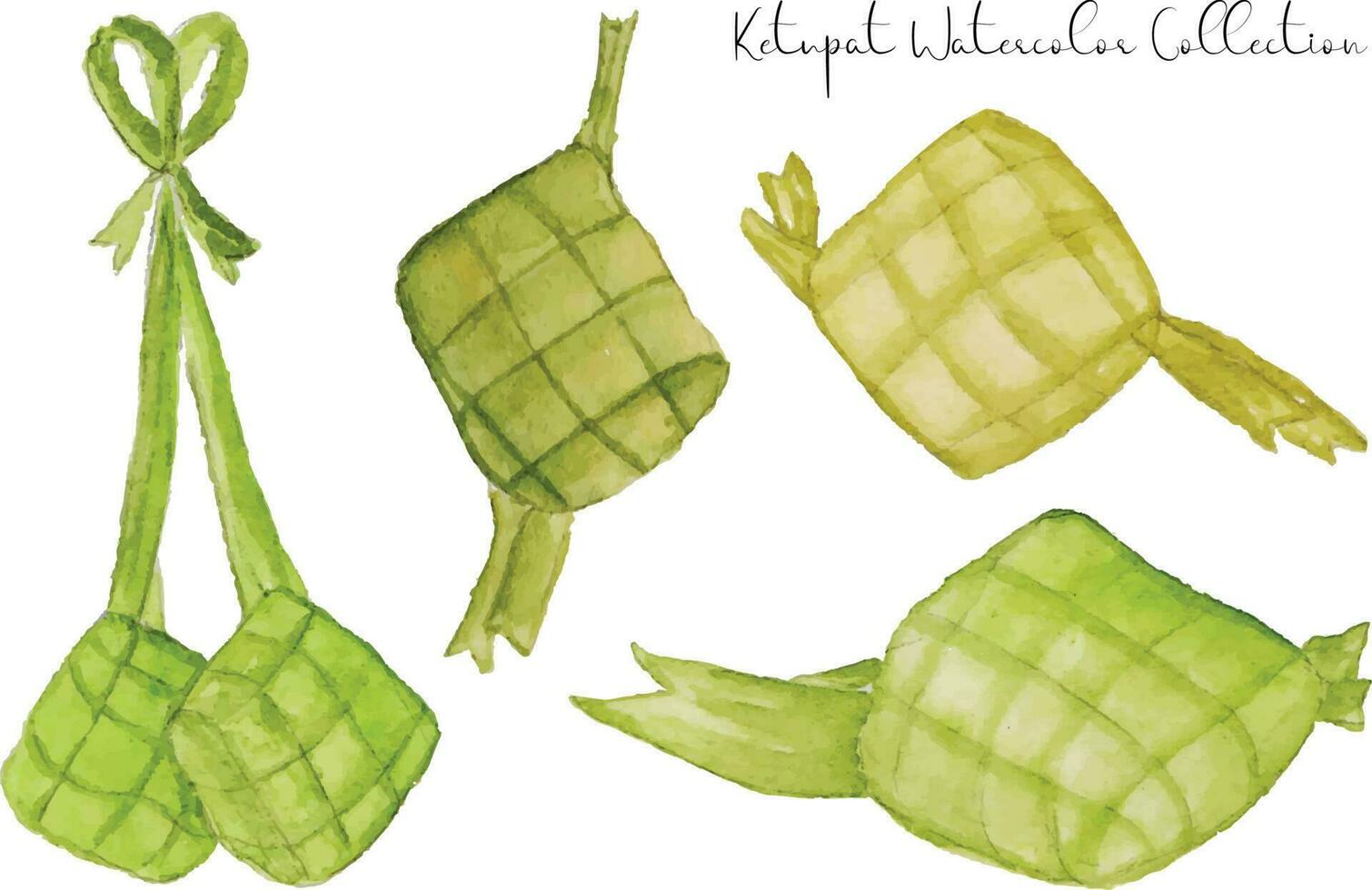 schattig ketupat voedsel voor Ramadan waterverf illustratie vector