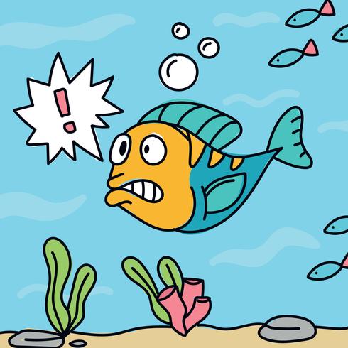 Verrast Cartoon Fish vector