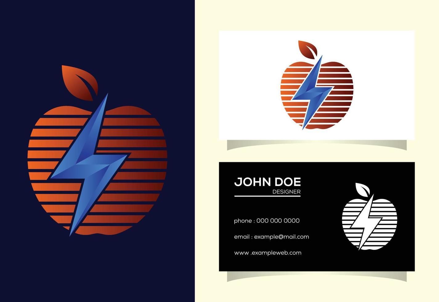 appel en elektriciteit logo teken symbool vector ontwerp sjabloon