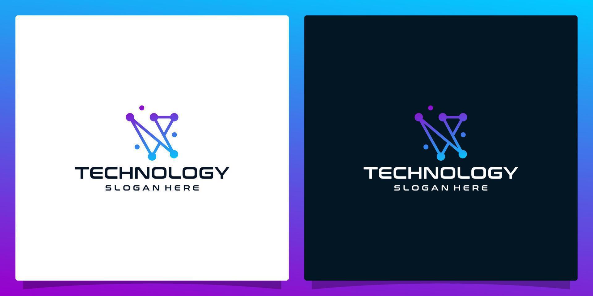 creatief logo eerste brief v abstract met technologie stijl en helling kleur. premie vector