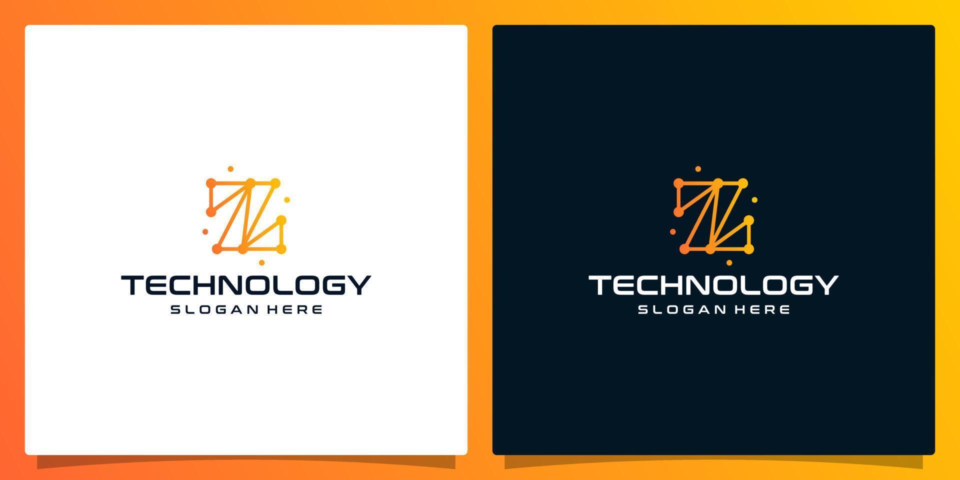 creatief logo eerste brief z abstract met technologie stijl en helling kleur. premie vector