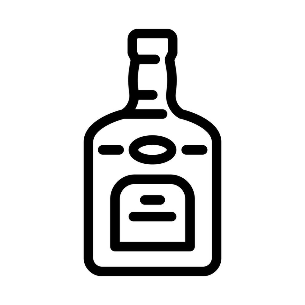 rum drinken fles lijn icoon vector illustratie