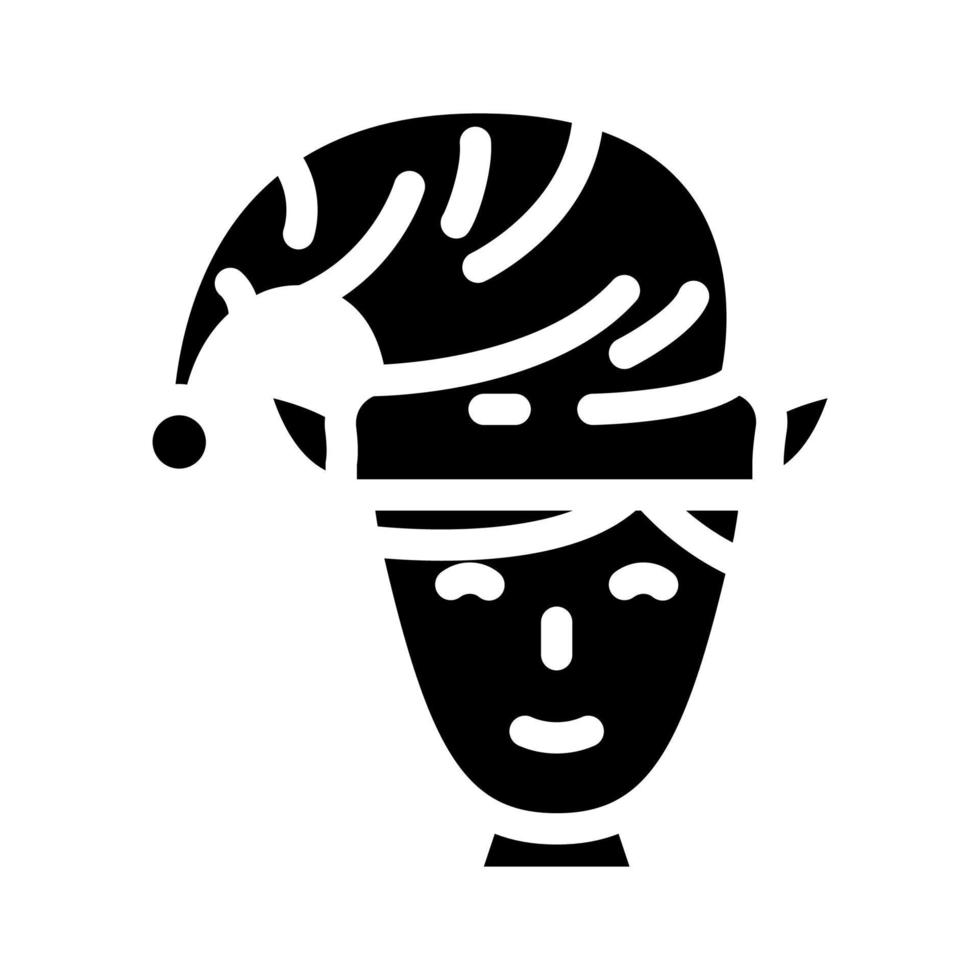 hoofd elf weinig glyph icoon vector illustratie