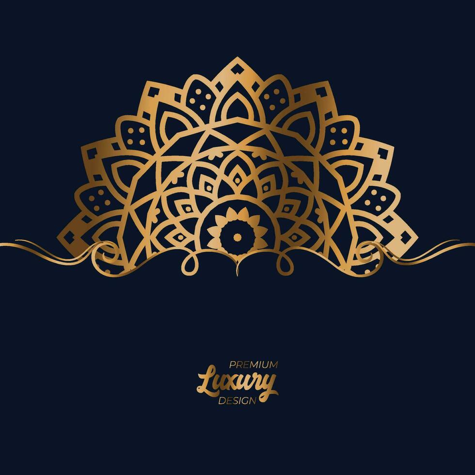luxe mandala achtergrond met gouden arabesque patroon vector