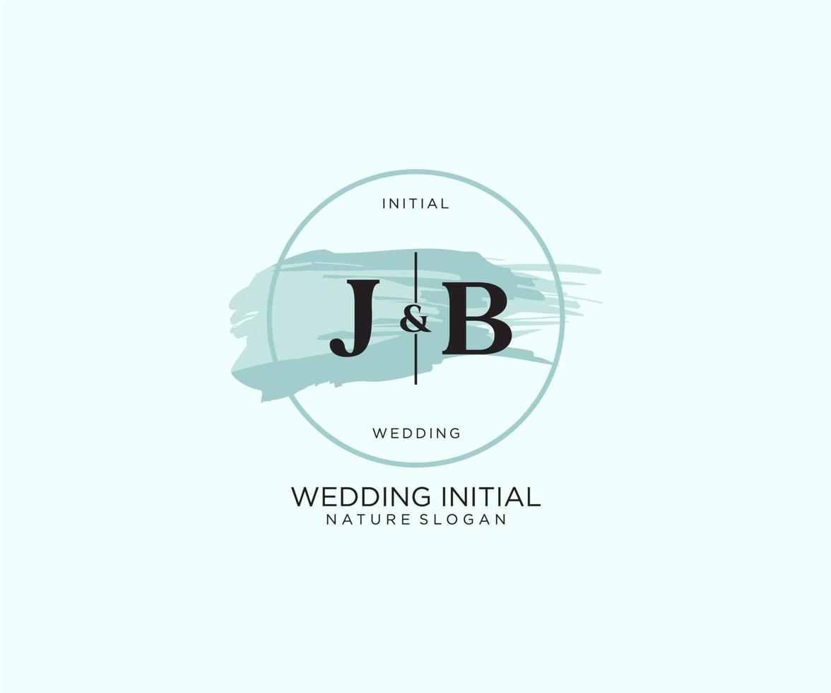 eerste jb brief schoonheid vector eerste logo, handschrift logo van eerste handtekening, bruiloft, mode, juwelen, boetiek, bloemen en botanisch met creatief sjabloon voor ieder bedrijf of bedrijf.