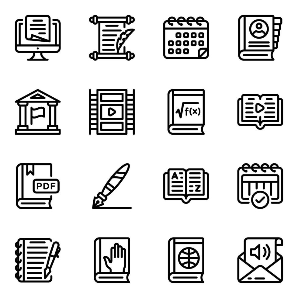 onderwijs icon set vector