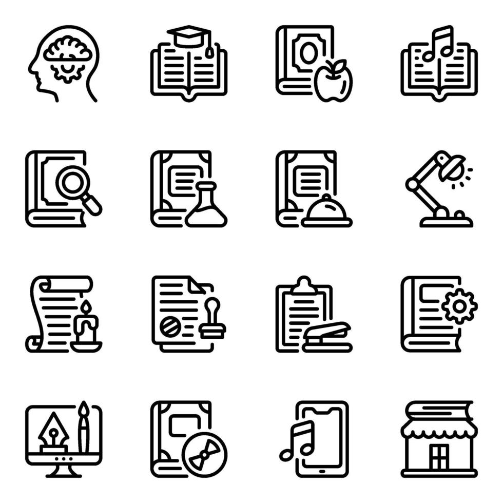 onderwijs icon set vector