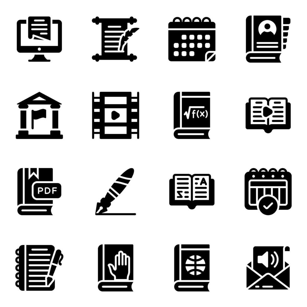 onderwijs icon set vector