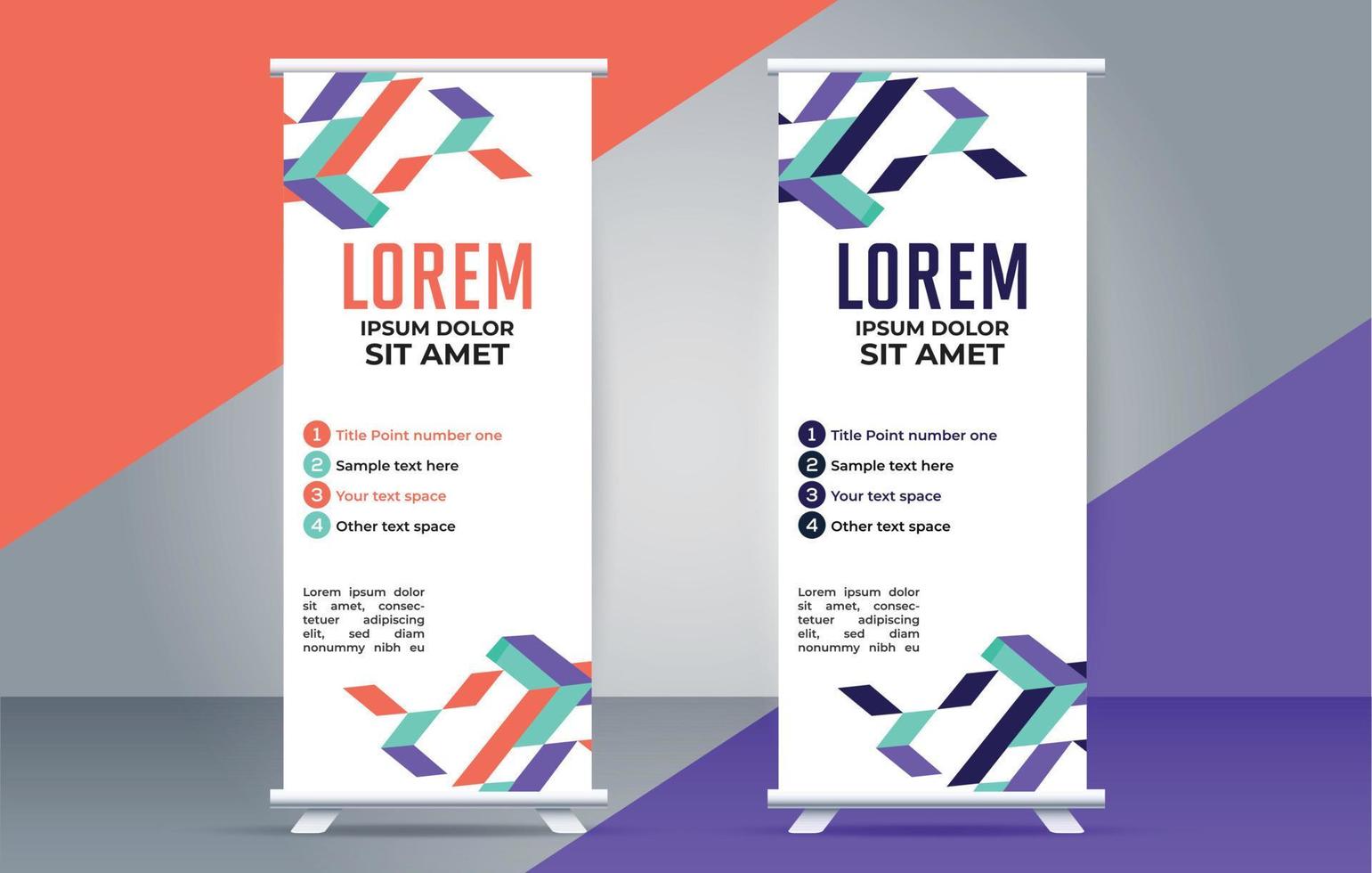 modern rollen omhoog banier ontwerp sjabloon. folder. Trekken omhoog. presentatie. brochure. poster. advertentie. vector