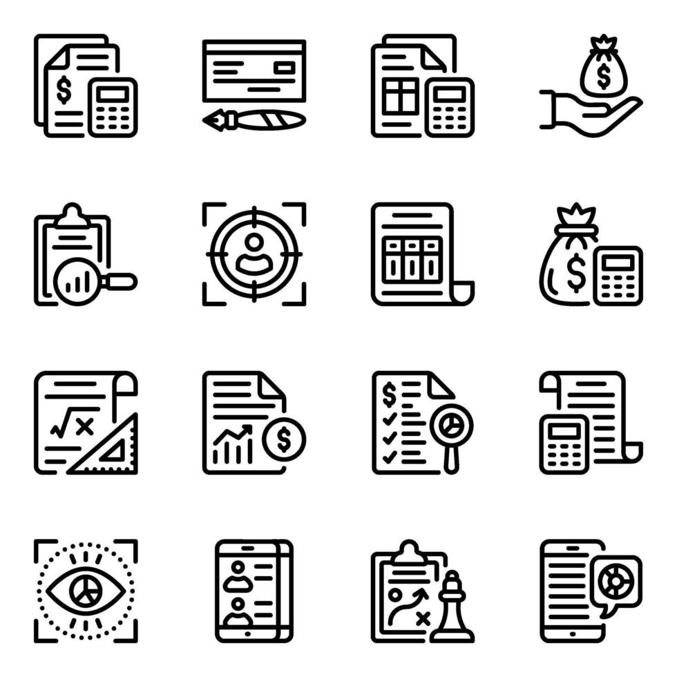 financiën en e-commerce icon set vector