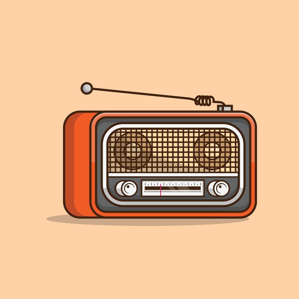 de illustratie van oud radio vector