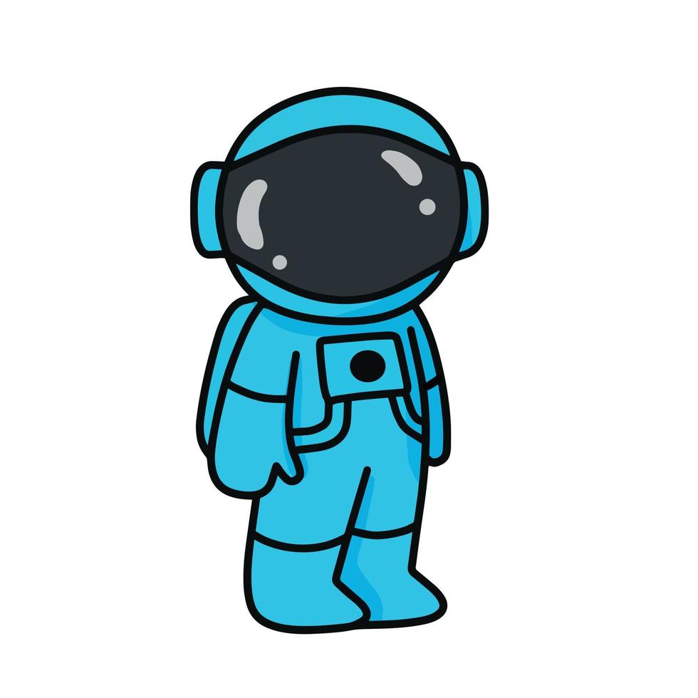 schattig astronaut staand alleen vector