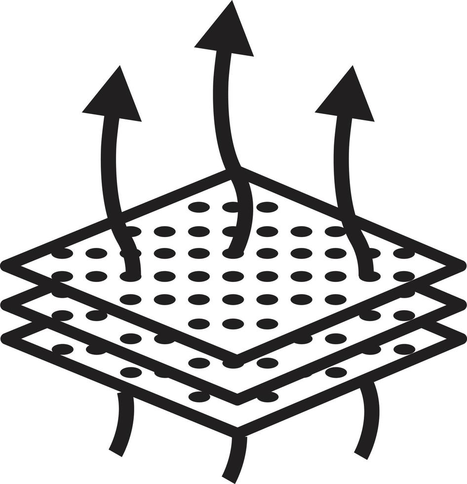 ademend kleding stof icoon Aan wit achtergrond. ademend leer teken. ademend materiaal dun symbool. vlak stijl. vector